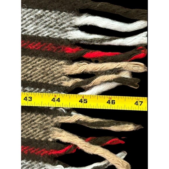 Vintage Faribo Wool Plaid Throw Blanket Fringed Picnic Stadium Blanket - Picture 4 of 5